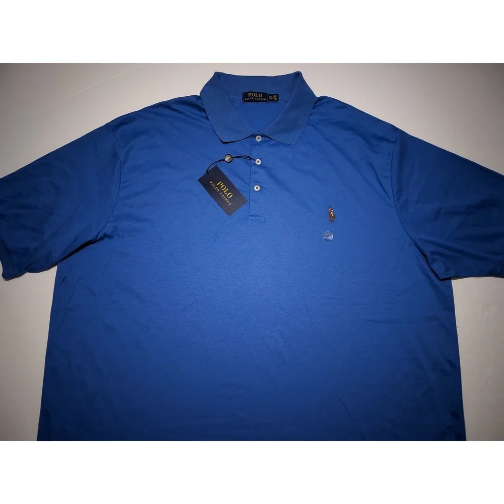 POLO RALPH LAUREN Short Sleeve Shirt Solid Blue 2XLT XXL 2XL Tall ~ New